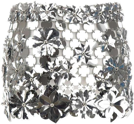 26SS 파코라반 숏 스커트 26EIJU172PS0129 P040 SILVER - PACO RABANNE