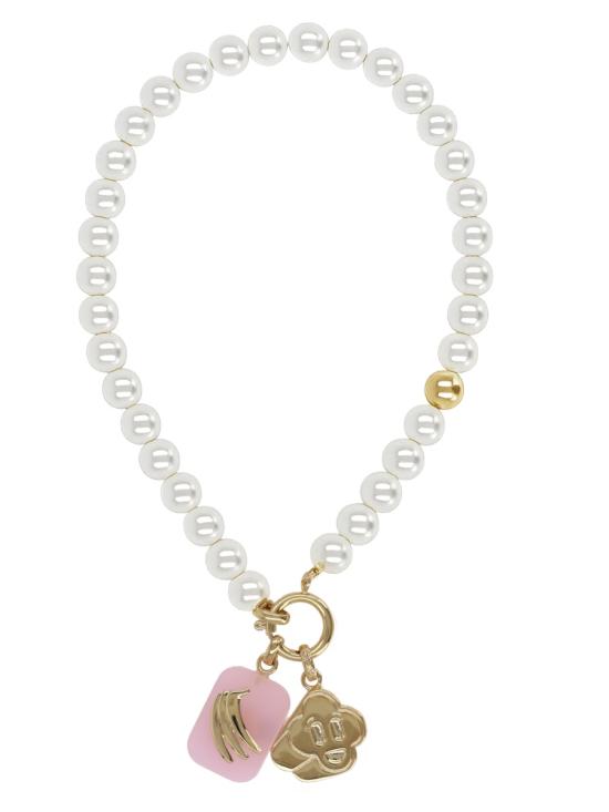 26SS 카사블랑카 목걸이/팬던트 A SS26 JW 395 01BRASS PEARL QUARTZ SILVER