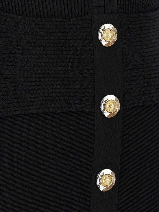  발망 원피스 바디콘 스트레치 니트 드레스 블랙 - BALMAIN