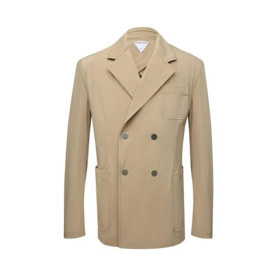  보테가베네타 수트 자켓 보테가 베네타 더블 브레스티드 블레이저 베이지 - BOTTEGA VENETA