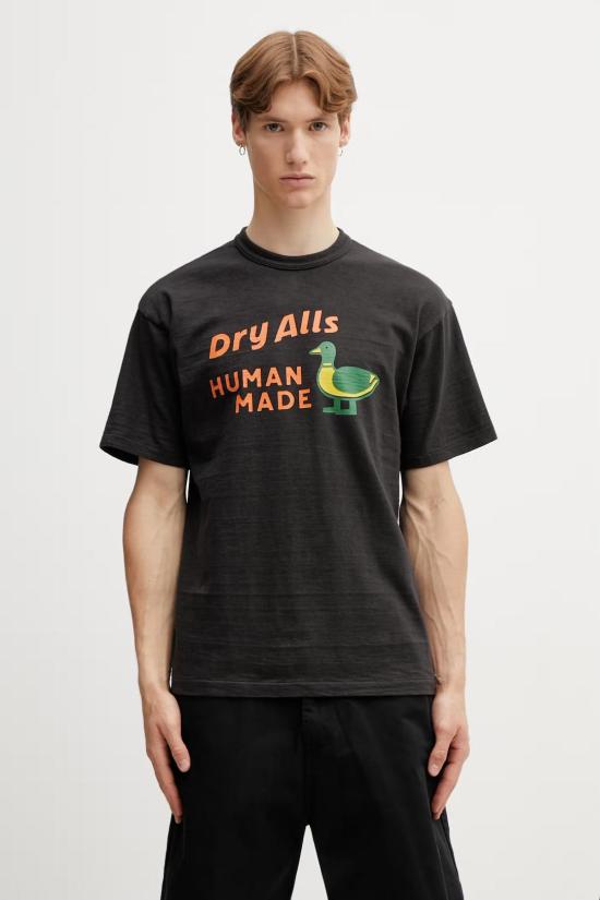 26SS 휴먼메이드 반팔 티셔츠 HM31TE006 BLACK DOM - HUMANMADE