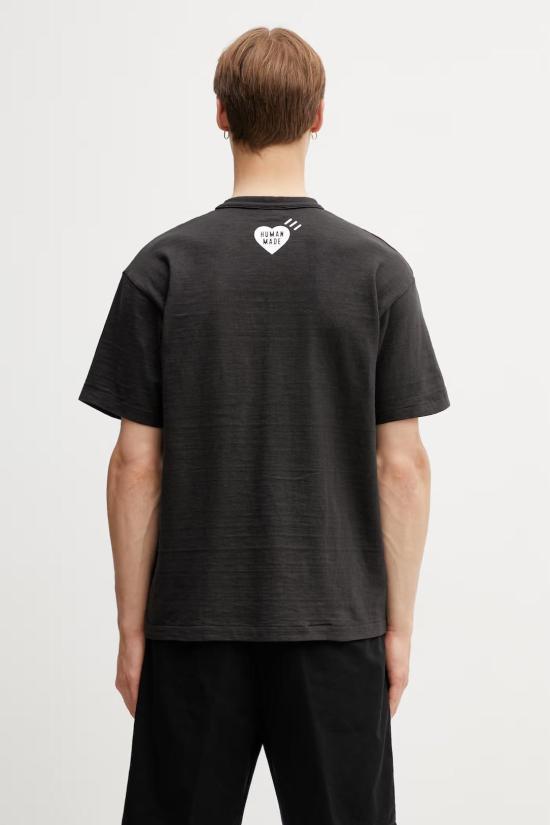26SS 휴먼메이드 반팔 티셔츠 HM31TE006 BLACK DOM - HUMANMADE