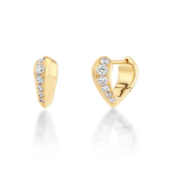  리지 맨들러 파인 주얼리 이어링 미니 파베 하트 모양 크레센트 허기