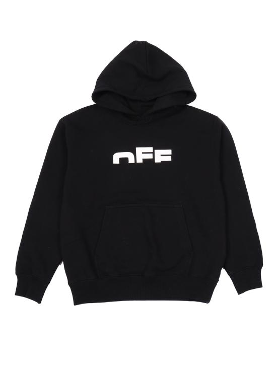  [키즈] 오프화이트 풀오버 키즈  타입 로고 후드티 스웨트셔츠 - OFF WHITE
