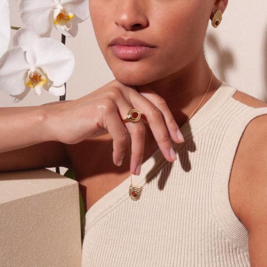  린지 루이스 주얼리 목걸이/팬던트 골든 에라 네크리스 레드 재스퍼 - LINDSAY LEWIS JEWELRY