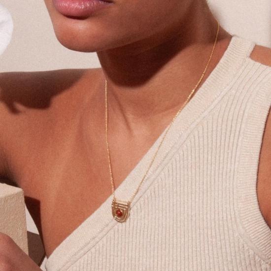  린지 루이스 주얼리 목걸이/팬던트 골든 에라 네크리스 레드 재스퍼 - LINDSAY LEWIS JEWELRY