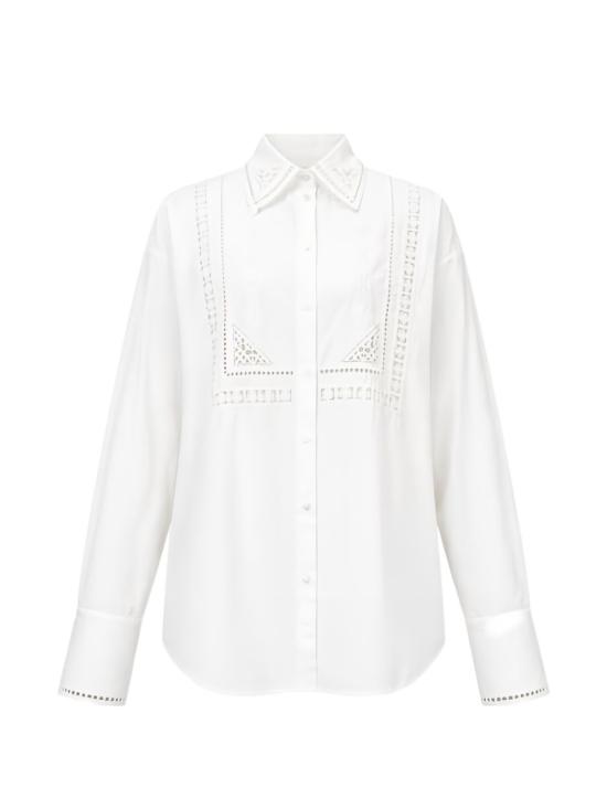 26SS 에르마노 설비노 셔츠 D482K332RBQP BQP10601 Bright white - ERMANNO SCERVINO