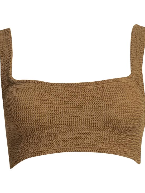 26SS 훈자 지 원피스 수영복 XANDRA BIKINIMETALLIC CRINKLEMETALLIC COCOA Brown - HUNZA G