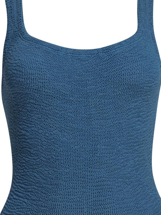 26SS 훈자 지 원피스 수영복 SQUARE NECK SWIMMETALLIC CRINKLEMETALLIC DENIM Blue - HUNZA G