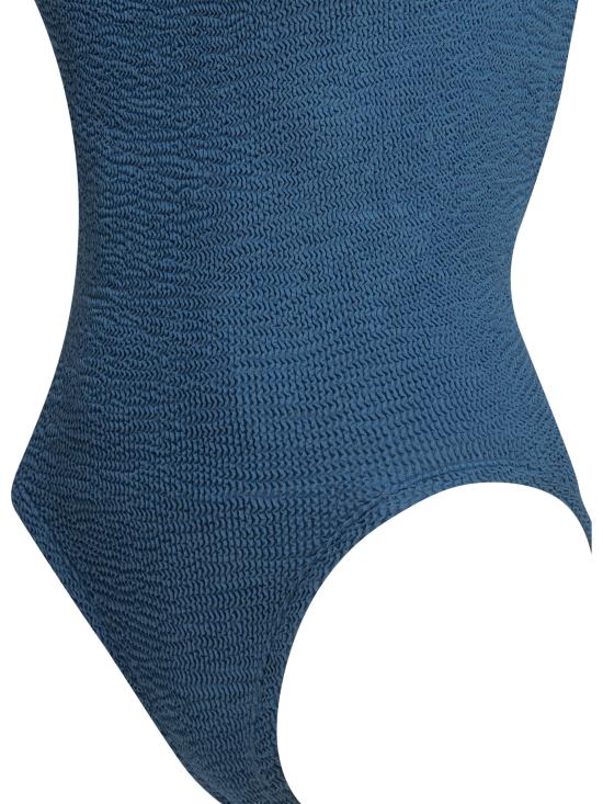 26SS 훈자 지 원피스 수영복 SQUARE NECK SWIMMETALLIC CRINKLEMETALLIC DENIM Blue - HUNZA G