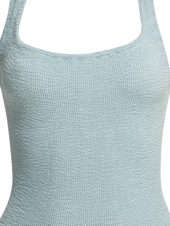 26SS 훈자 지 원피스 수영복 SQUARE NECK SWIMMETALLIC CRINKLEMETALLIC ICE BLUE Light blue - HUNZA G