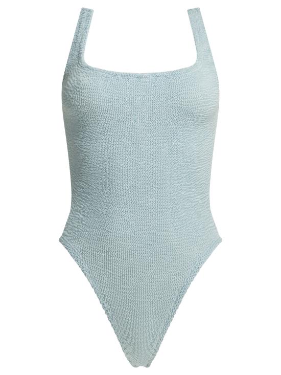 26SS 훈자 지 원피스 수영복 SQUARE NECK SWIMMETALLIC CRINKLEMETALLIC ICE BLUE Light blue