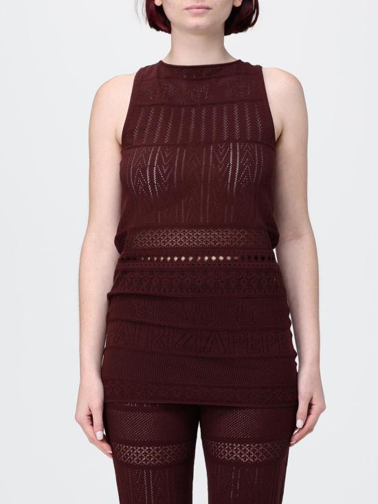 26SS 파트리지아페페 민소매 티셔츠 2K0383K332 B887 Brown