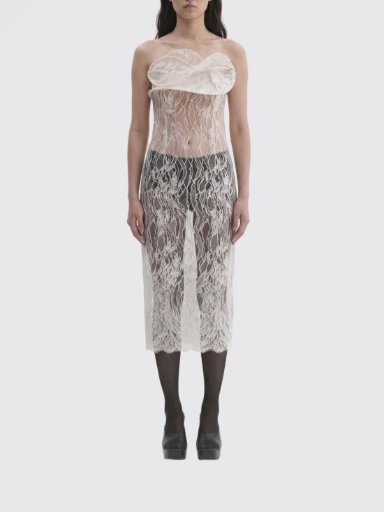 26SS 마그다뷰트림 롱 원피스 208426 CREAM White