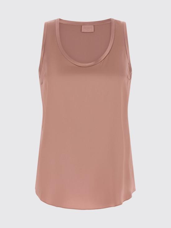26SS 브루넬로 쿠치넬리 실크 탱크 탑 M0C59E0600 C8691 Pink - BRUNELLO CUCINELLI