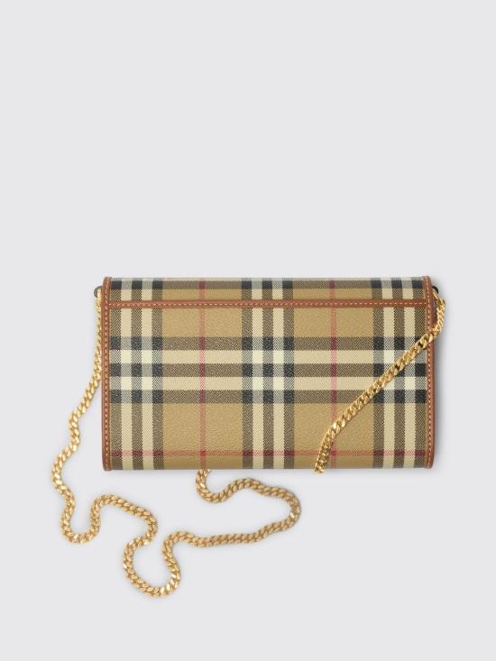26SS 버버리 체크 체인 스트랩 월렛 8109798 Brown - BURBERRY