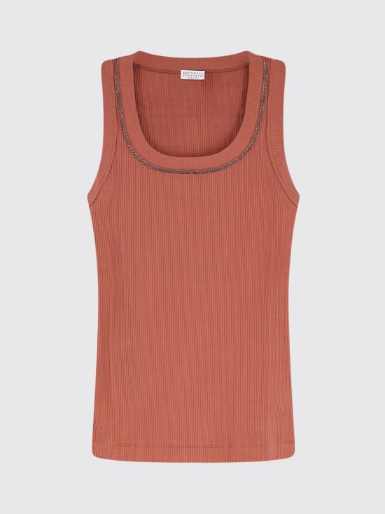 26SS 브루넬로 쿠치넬리 민소매 티셔츠 MG902BW710 C8604 Orange - BRUNELLO CUCINELLI