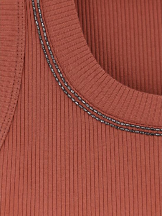 26SS 브루넬로 쿠치넬리 민소매 티셔츠 MG902BW710 C8604 Orange - BRUNELLO CUCINELLI