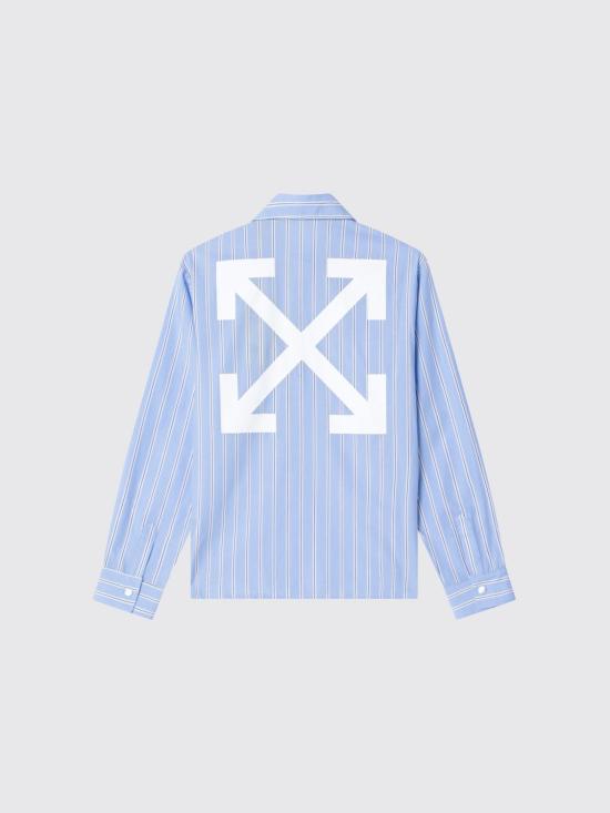 26SS [키즈] 오프화이트 셔츠 OBGA00AS26FAB002 4030 Blue - OFF WHITE