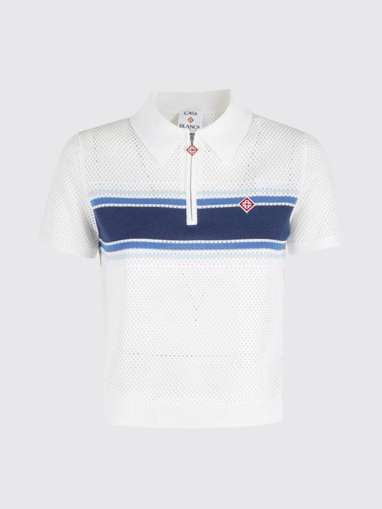 26SS 카사블랑카 폴로 티셔츠 WSS26KW1262 01 White - CASABLANCA