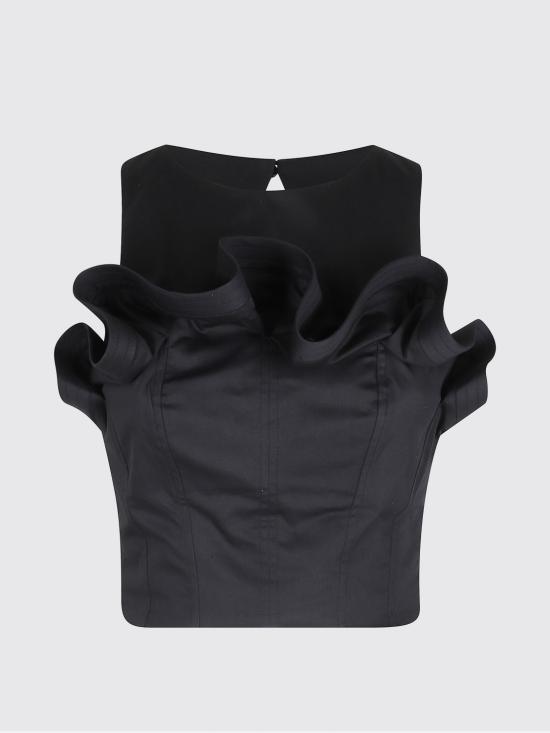 26SS 엘리자베타프랜치 민소매 티셔츠 TO05462E2 110 Black - ELISABETTA FRANCHI