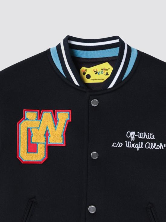 26SS [키즈] 오프화이트 캐주얼 자켓 OBEH001S26BFAB001 0001 Black - OFF WHITE