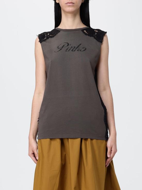 26SS 핑코 반팔 티셔츠 106562A383 L64 Brown