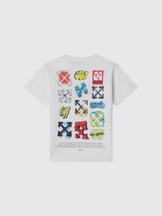 26SS [키즈] 오프화이트 티셔츠 OBAA002S26BJER007 1000 White - OFF WHITE