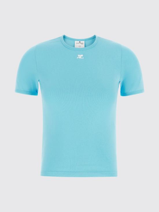 26SS 쿠레쥬 반팔 티셔츠 125JTS017JS0203 7027 Water - COURREGES