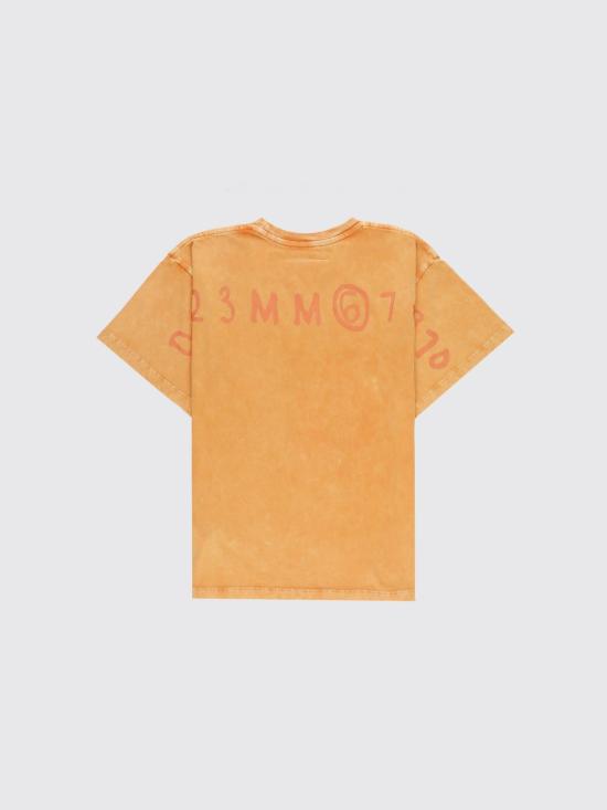 26SS [키즈] MM6 메종마르지엘라 티셔츠 M60985MM07Q M6207 Orange - MM6 MAISON MARGIELA