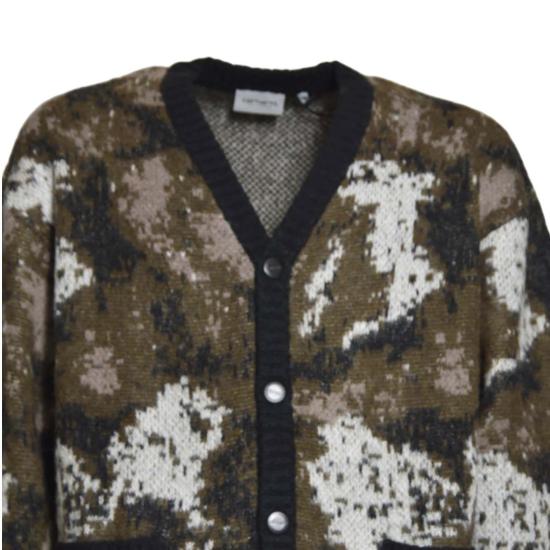 26SS 칼하트 WIP 머튼 가디건 와일드 도그 자카드 I035391 38XXX Marrone - CARHARTT WIP