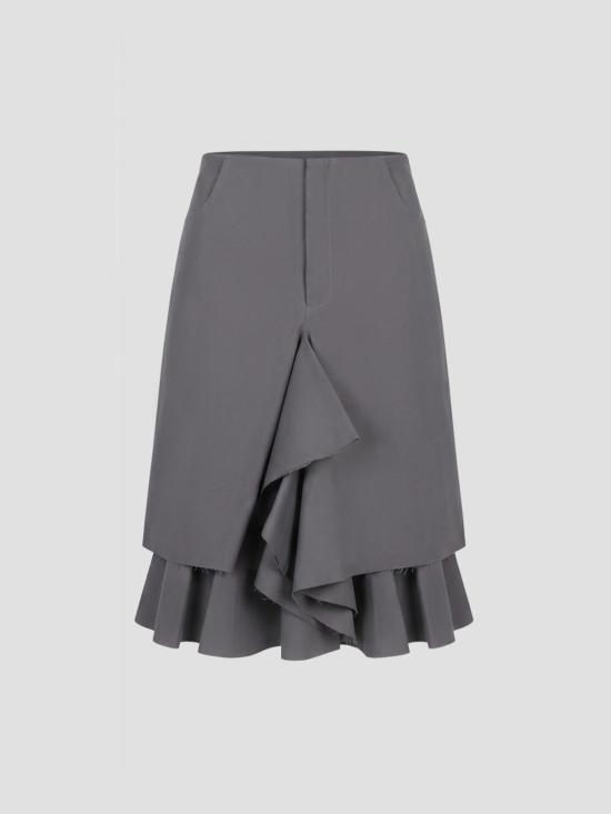 26SS FIDAN NOVRUZOVA 미디 스커트 ESKTCG COOLGRY COOL GREY