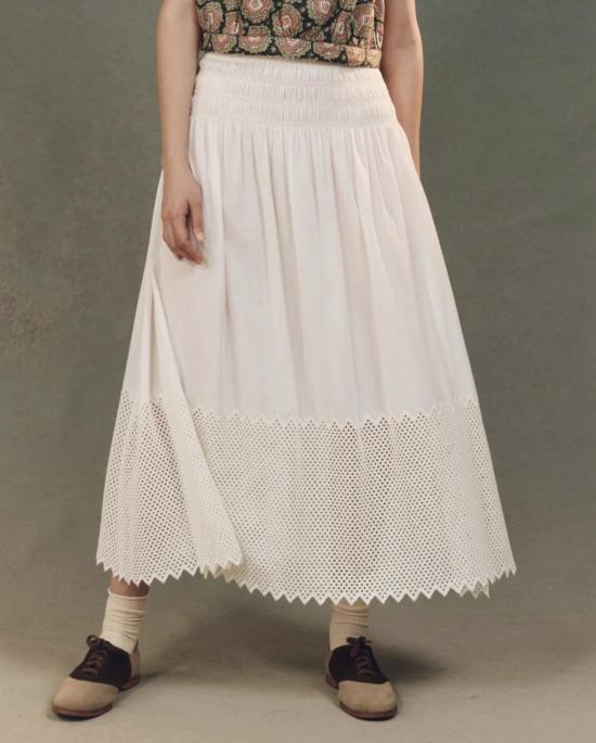  더 그레이트 롱 스커트 그레이트 카나리 스커트 허니콤 아일렛 - THE GREAT