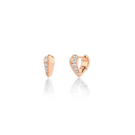  리지 맨들러 파인 주얼리 이어링 미니 파베 하트 모양 크레센트 허기 - LIZZI MANDLER FINE JEWELRY