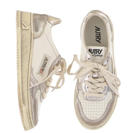 26SS 오트리 스니커즈 AVLWMT10METALLEATSILVPLAT Neutrals - AUTRY