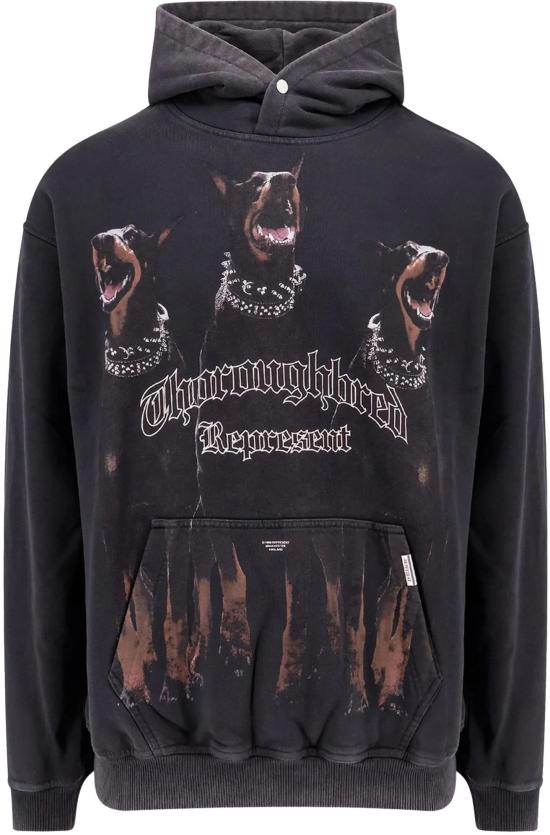 26SS 리프레젠트 후드 티셔츠 MLM41134003 DONKERGREY