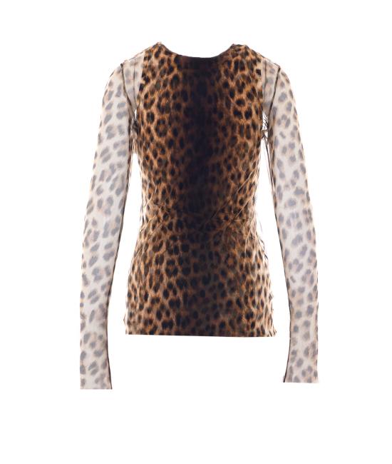 26SS 스포트막스 긴팔 티셔츠 2612941072600 SPXZEBU 001 Brown - SPORTMAX