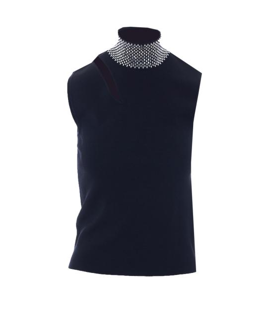 26SS 리우조 민소매 티셔츠 WA6221MS55N 22222 Black