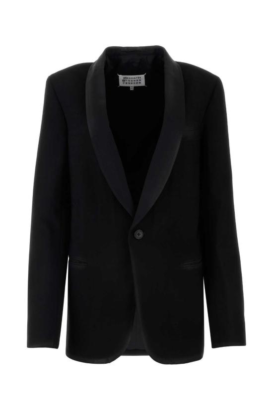  마르지엘라 수트 자켓 Maison Margiela 블랙 개버딘 블레이저 Blackshiny