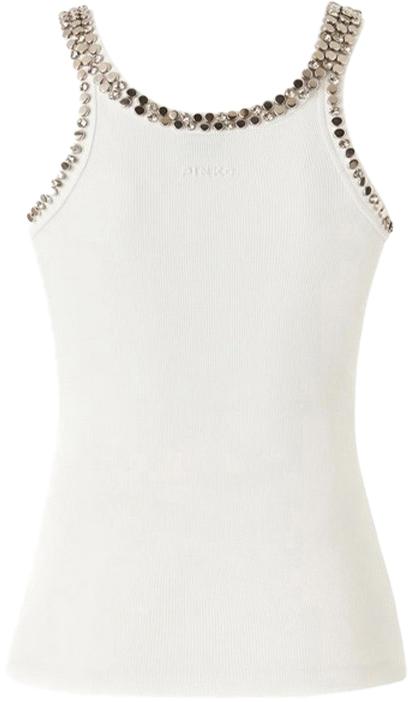 26SS 핑코 민소매 티셔츠 104109A35YZ04 WHITE - PINKO