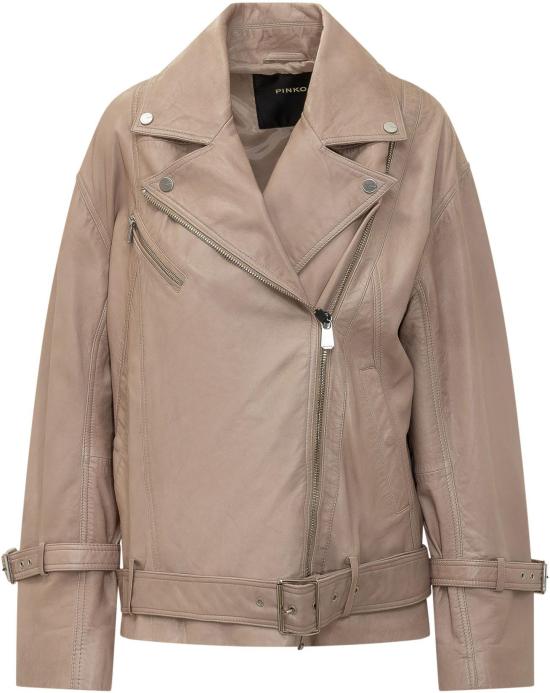 26SS 핑코 바이커 자켓 106231A31XI31 BEIGE