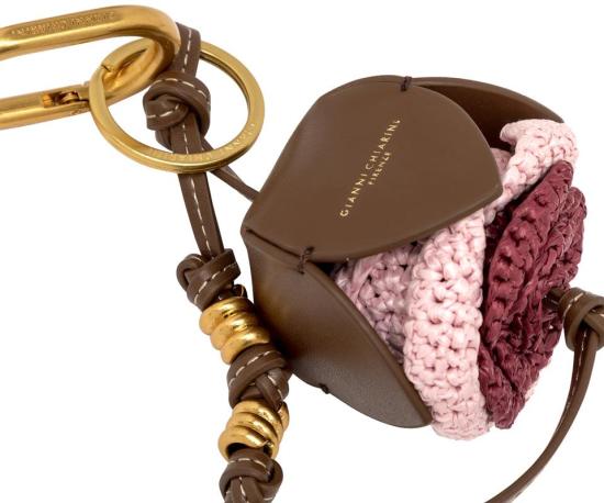 26SS 지아니 끼아리니 키링 PCSTRAWFLOWER01CUOIOMIX BROWN - GIANNI CHIARINI