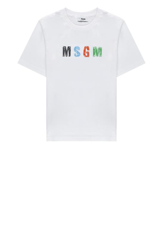 26SS [키즈] 엠에스지엠 티셔츠 S6MSJBTH232 001 Bianco