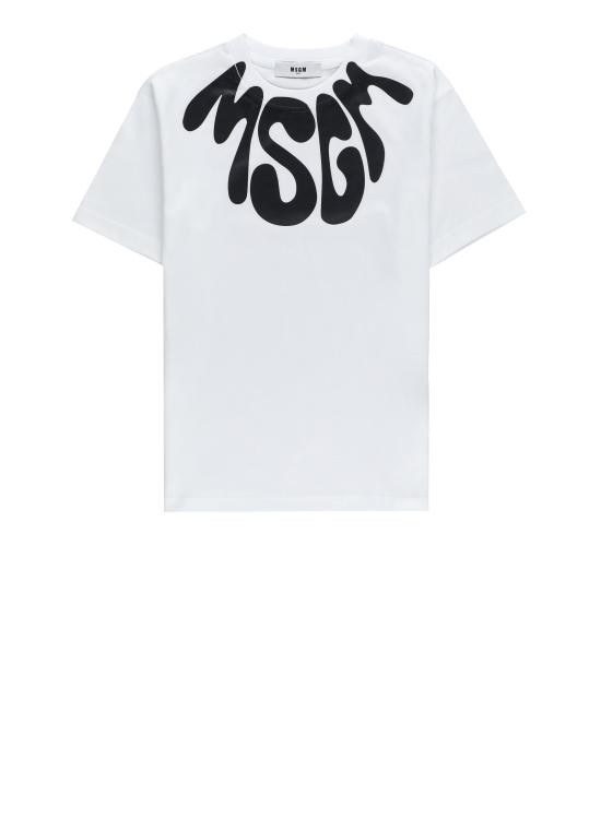 26SS [키즈] 엠에스지엠 티셔츠 S6MSJUTH222 001 01 Bianco