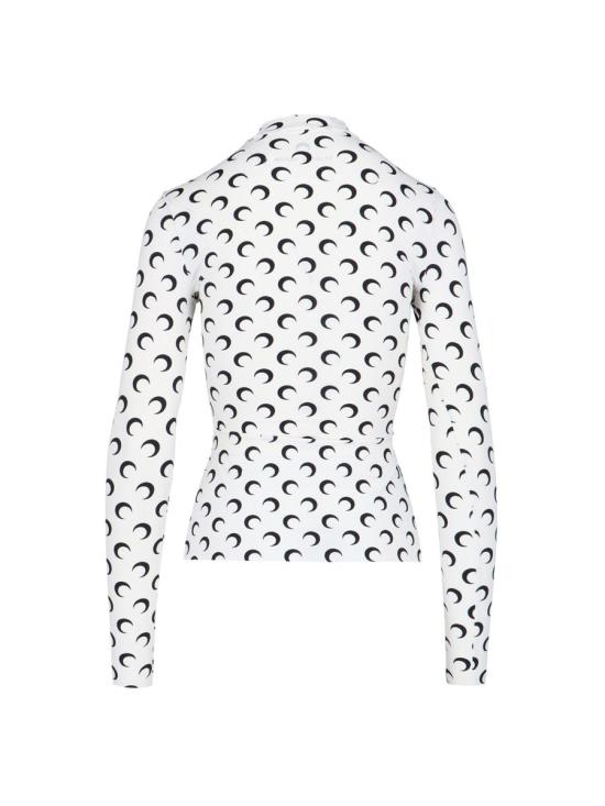 26SS 마린세르 문 프린티드 저지 세컨드 스킨 하이넥 탑 WTS005A CJER0001 WH00 White