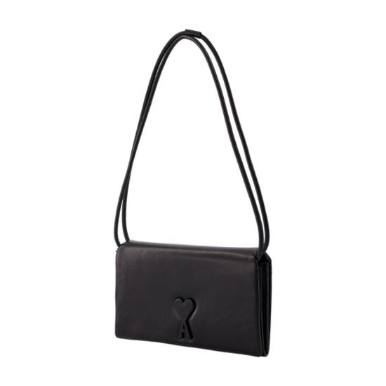 26SS 아미 레더 부레즈부 월렛 스트랩 ULL164 AL0052 001 black - AMI