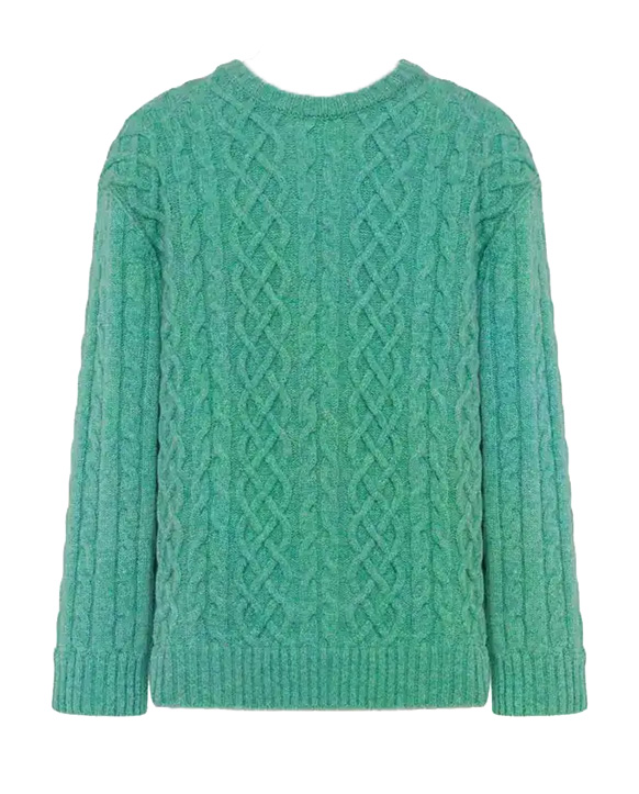 25FW 모스키노 / 남성 케이블 니트 점퍼 09125203 0365 Moss Green BPG