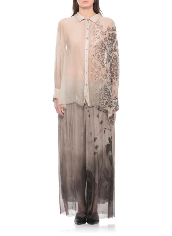 26SS 산크타무에르테 셔츠 S296 SAND SHELL PRINT TABACCO Beige - SANCTAMUERTE