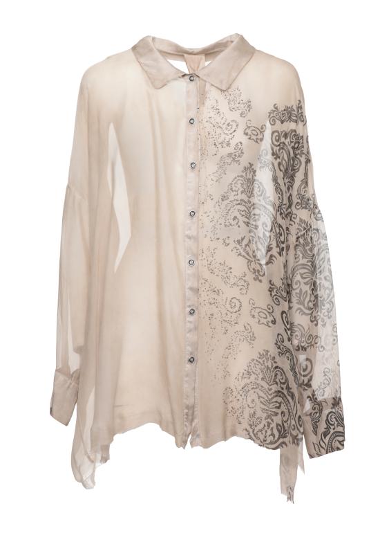 26SS 산크타무에르테 셔츠 S296 SAND SHELL PRINT TABACCO Beige