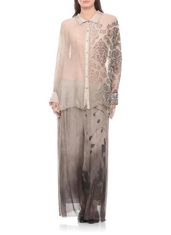 26SS 산크타무에르테 셔츠 S296 SAND SHELL PRINT TABACCO Beige - SANCTAMUERTE